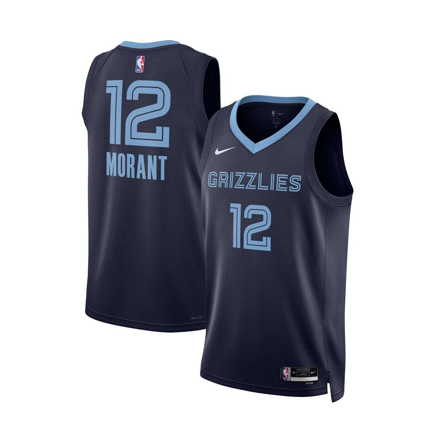 Топ Nike Ja Morant Memphis Grizzlies Swingman Jersey, цвет: Тёмно-синий — фото 1
