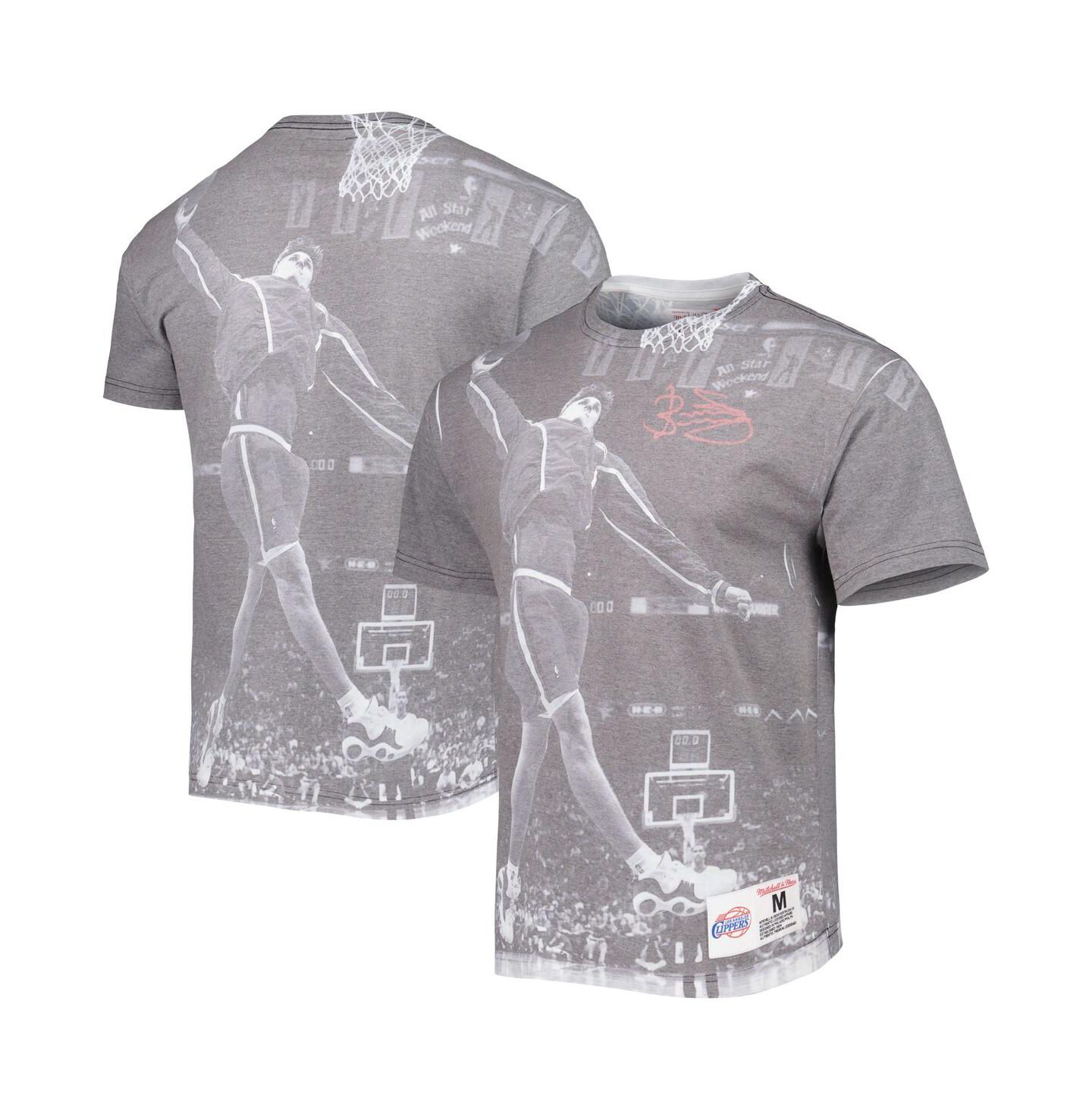 Мужская футболка Mitchell & Ness Brent Barry Gray LA Clippers Above The Rim Sublimated — фото 1