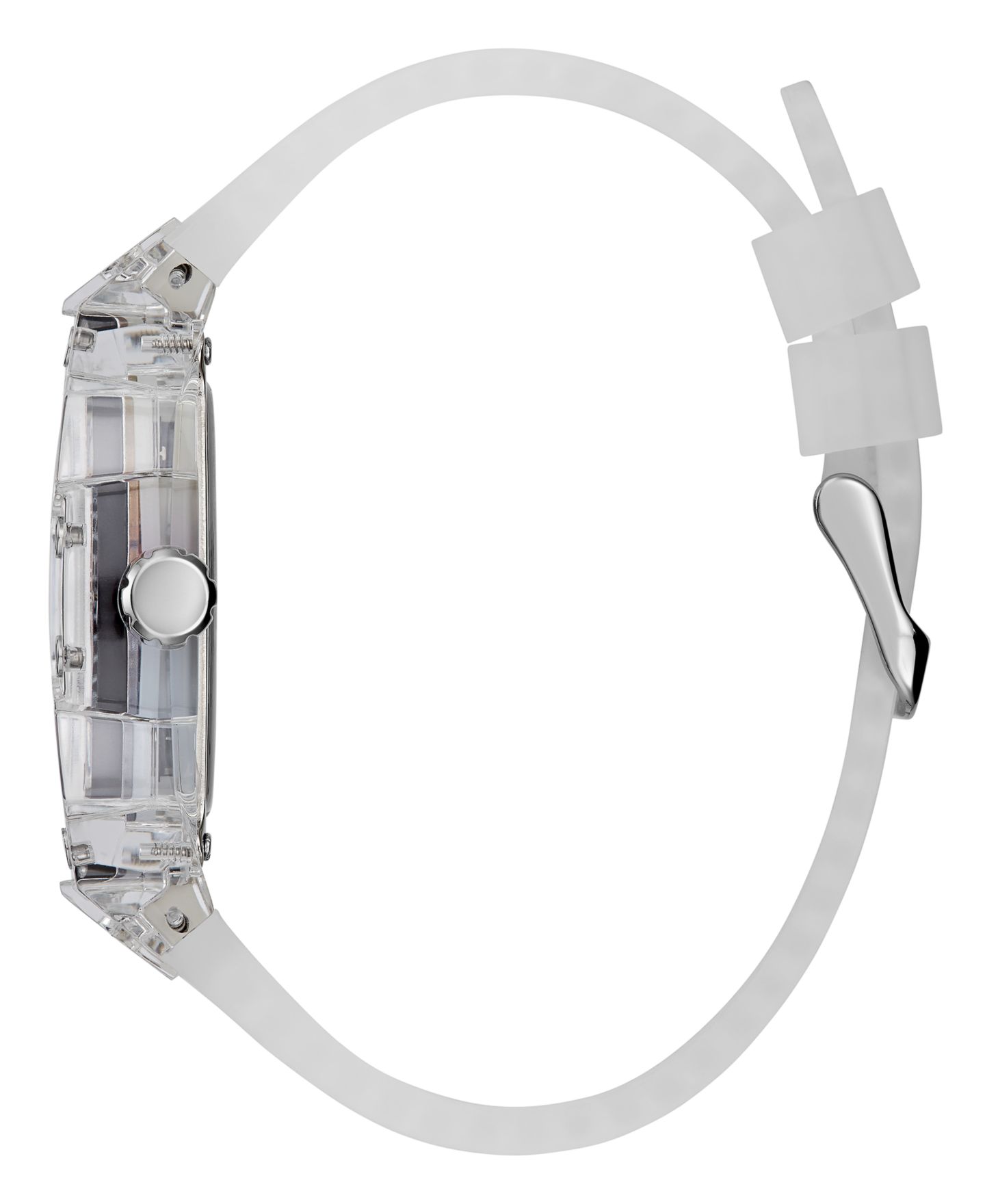 Мужские часы GUESS Clear Silicone Multi-Function 44mm — фото 2