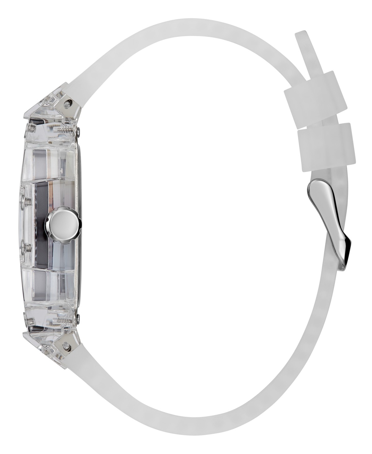 Мужские часы GUESS Men's Clear Silicone Multi-Function Watch 44mm — фото 3