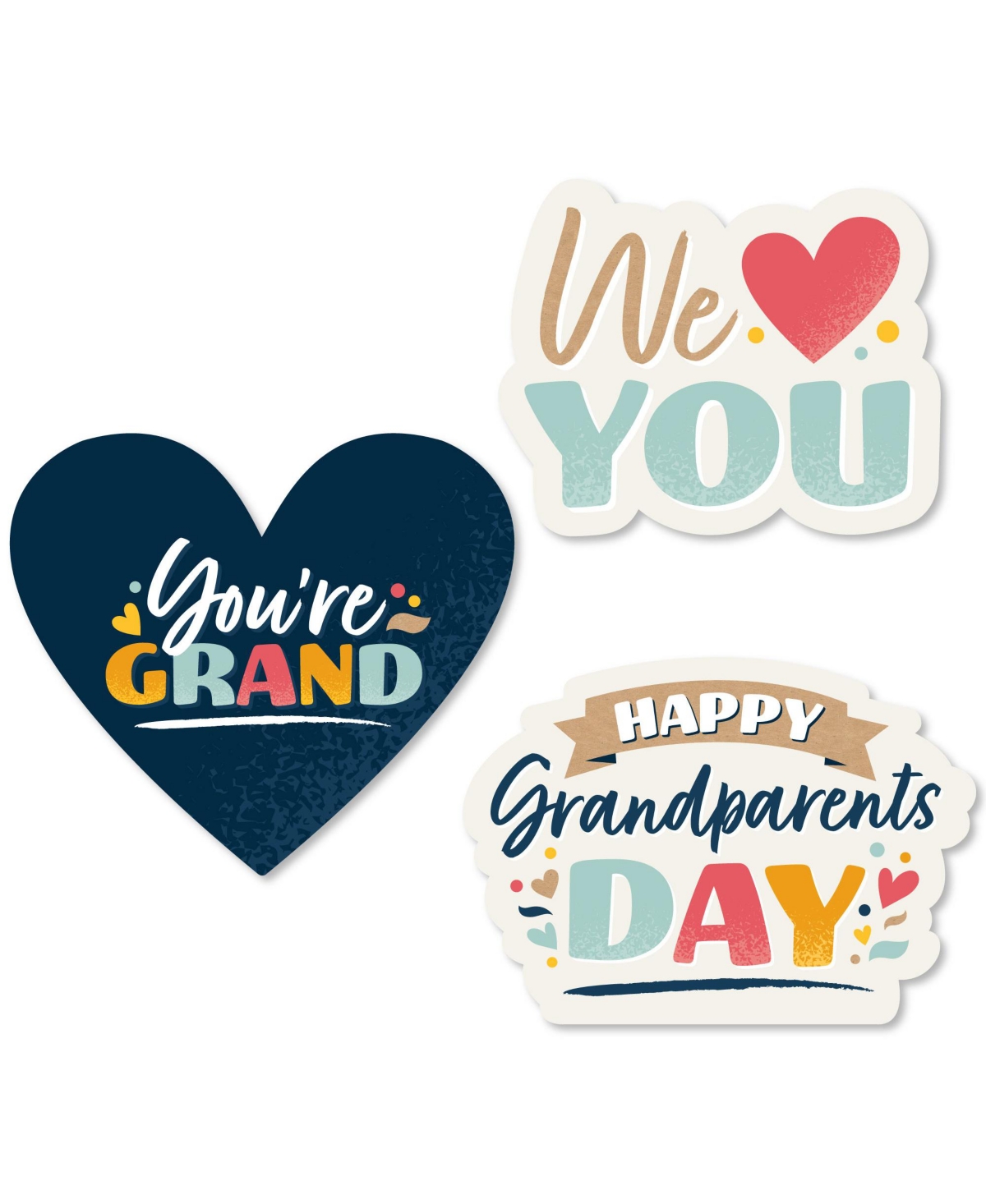 Happy Grandparents Day - Diy Shaped Grandma & Grandpa Party Cut-Outs - 24 Ct
