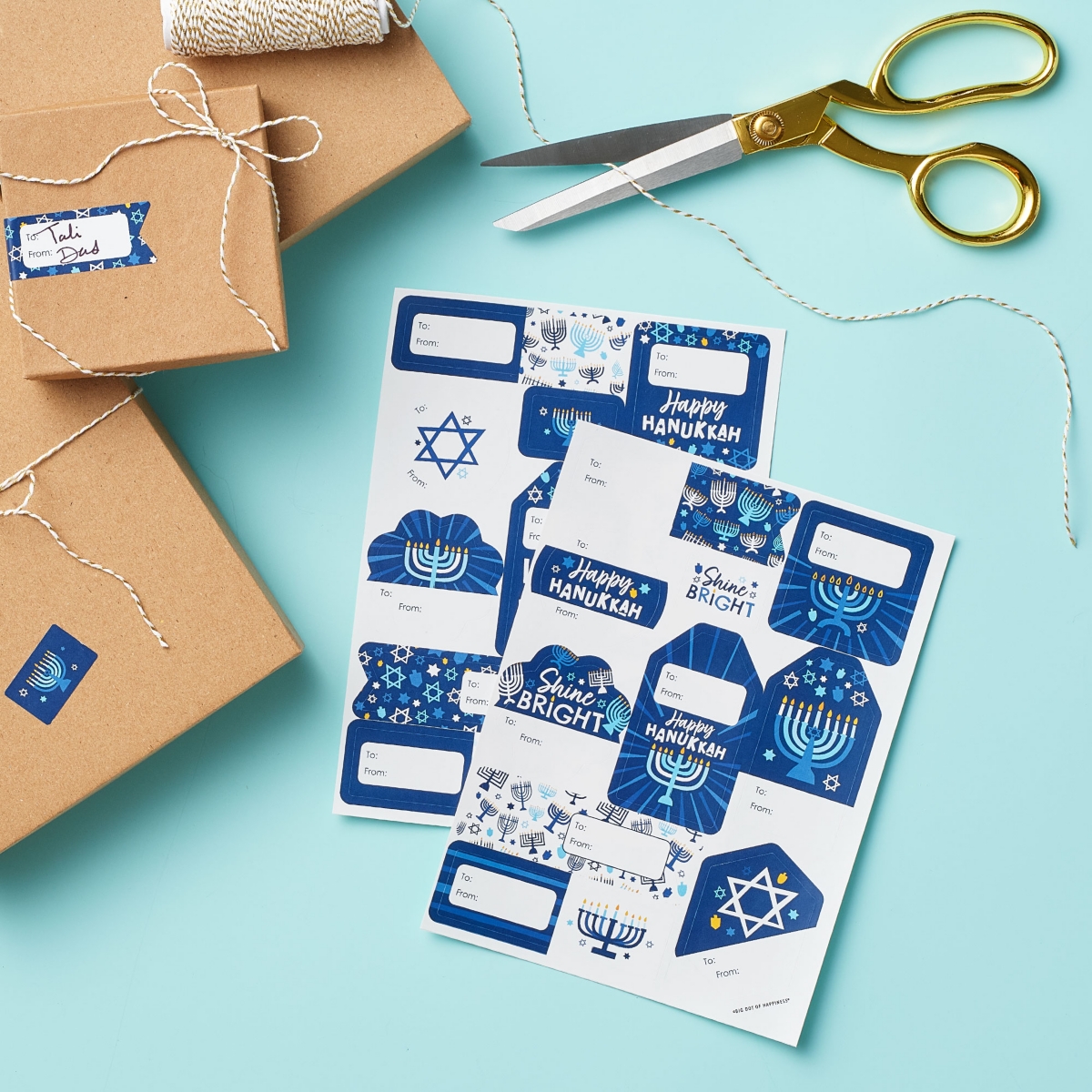 Big Dot of Happiness Hanukkah Menorah Chanukah Holiday Gift Tag Labels To and From Stickers 120 Ct
