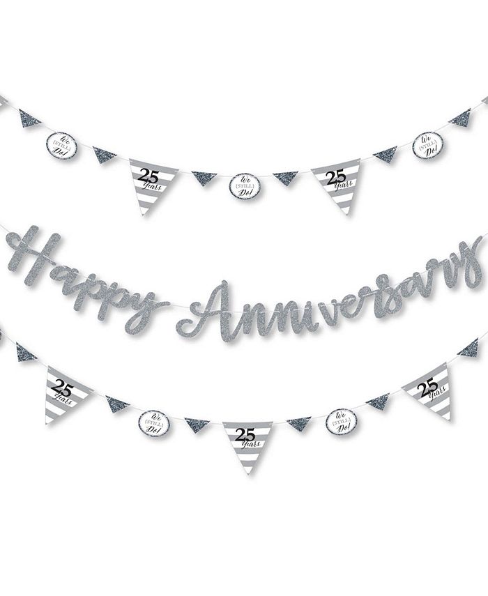 Big Dot of Happiness We Still Do 25th Wedding Anniversary Letter Banner Decor Happy