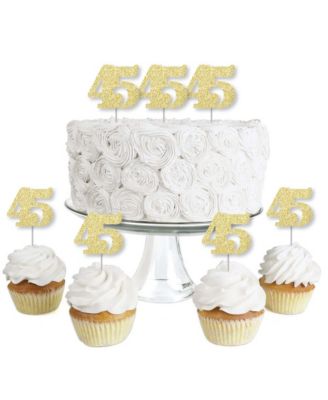Kuchendekoration Zum 45. Geburtstag – Gold-Glitzer, Fertig Montiert, Ungiftig