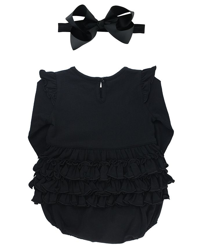 RuffleButts Baby Girls Bubble Romper Bow, 2 Piece Set Macy's