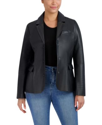 Macys cole haan women's leather jacket hotsell