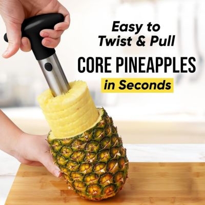 Heavy Duty 2pc Pineapple Corer & Slicer Set – Includes Eye Removal Tool with Reinforced Blade