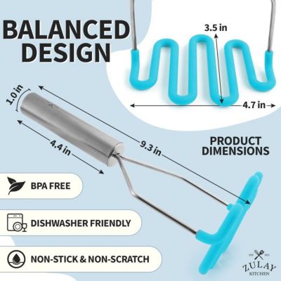 Non-Scratch Potato Masher Kitchen Tool - Durable Stainless Steel Mashed Potatoes Masher
