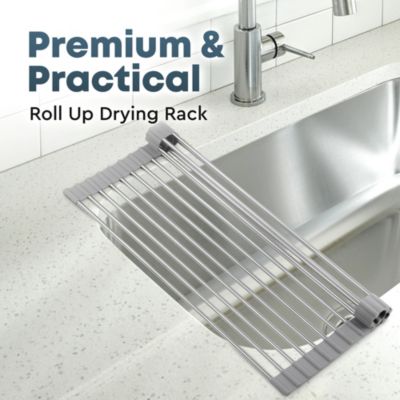 17.5 Inches Multipurpose Roll Up Sink Drying Rack & Trivet