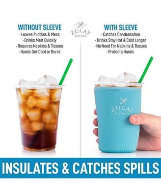 Reusable Neoprene Medium Coffee Sleeve – Fits 22oz to 24oz Iced Cups