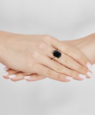 Onyx (7-1/2 ct. t.w.) and Cubic Zirconia Statement Ring in 14k Gold-Plated Sterling Silver