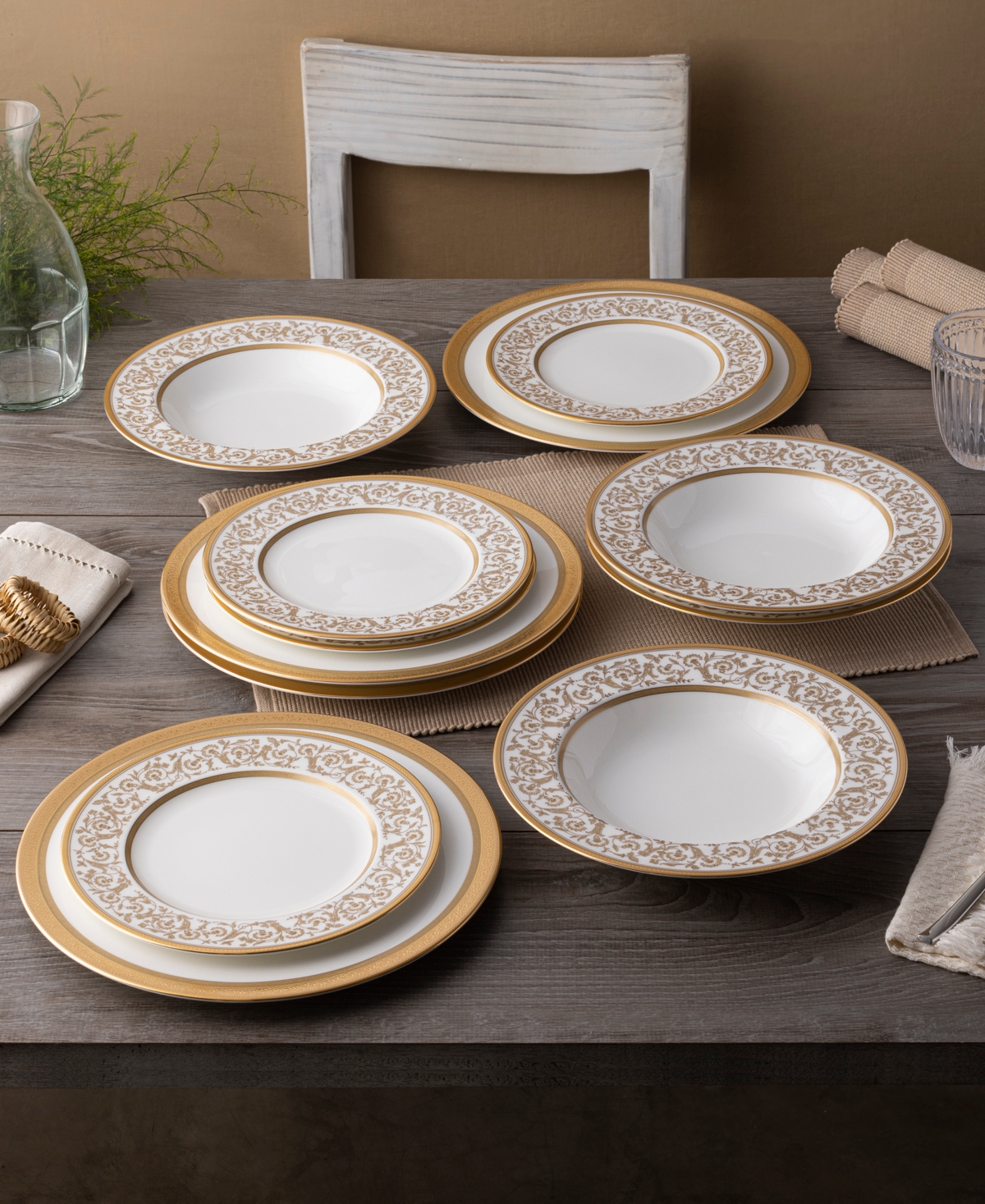 Noritake Summit Gold Set of 4 Dinner Plates, Service For 4