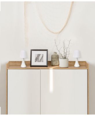 Simple Designs Valencia Colors 2 Pack Mini Touch Table Lamp Set with Fabric Shades