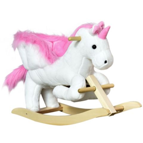 Детская мягкая игрушка Qaba Unicorn Singing Plush Rocking Chair, Ages 18-36 Months