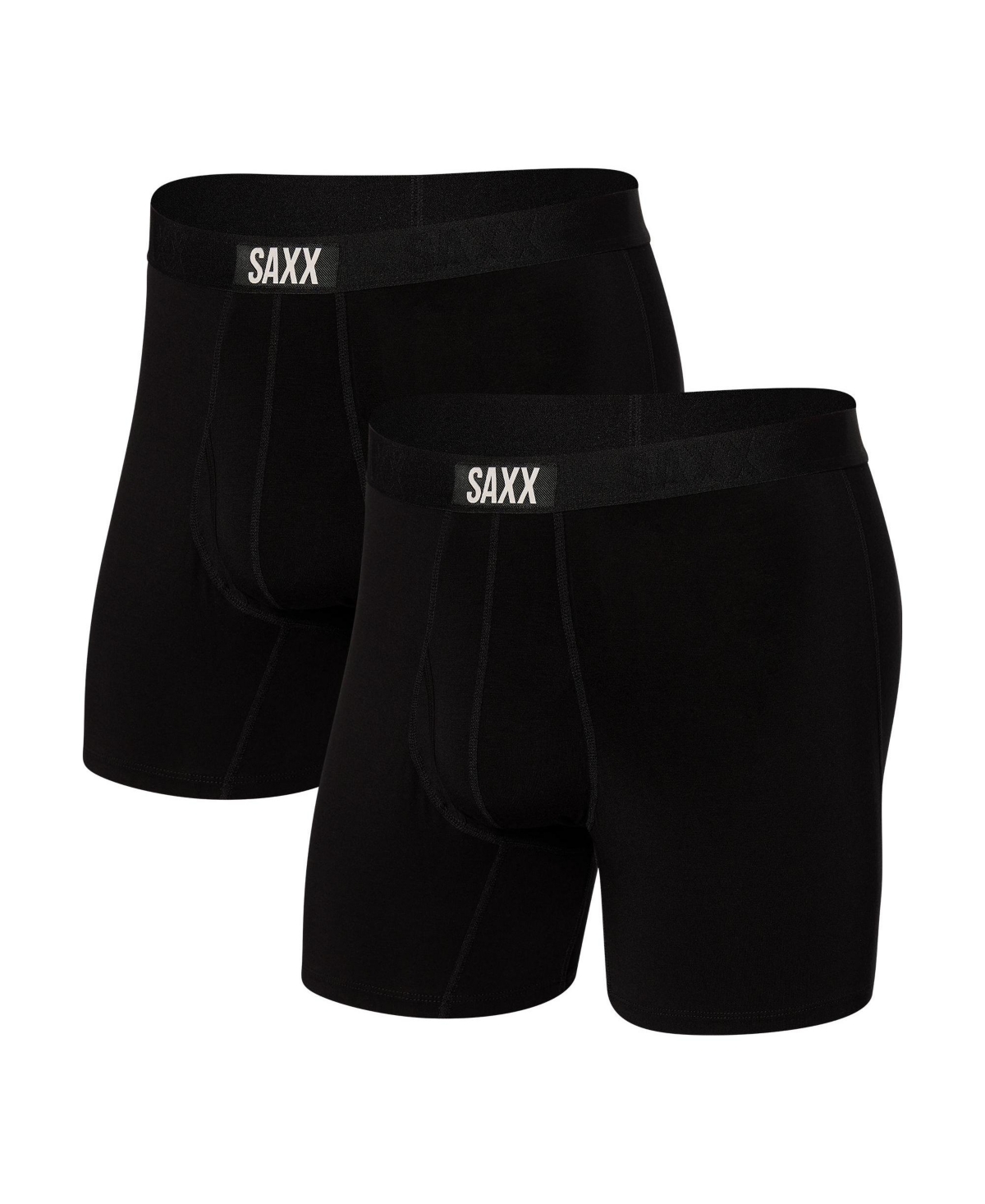Saxx Men's Vibe Super Soft Boxer Brief, Pack Of 2 In Black