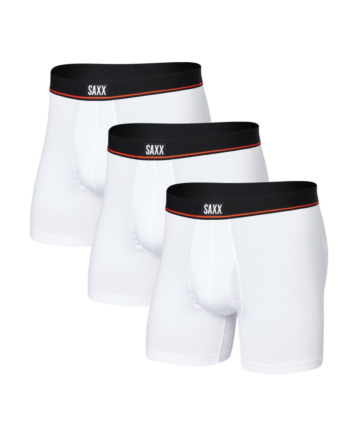 Saxx Men's Non-stop Stretch Cotton Slim Fit Boxer Briefs – 3pk In White
