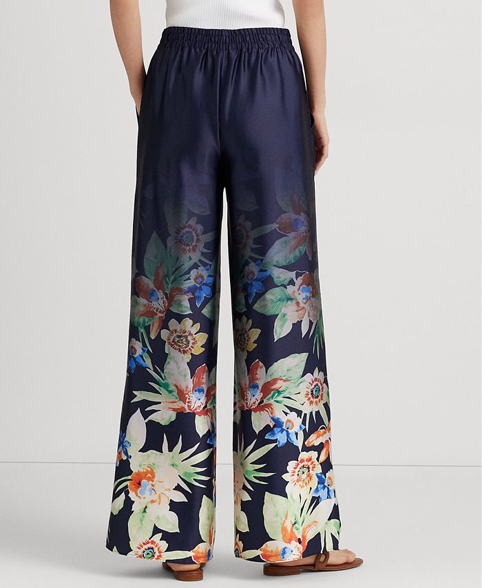 Lauren Ralph Lauren Women's Floral Charmeuse WideLeg Pants Macy's