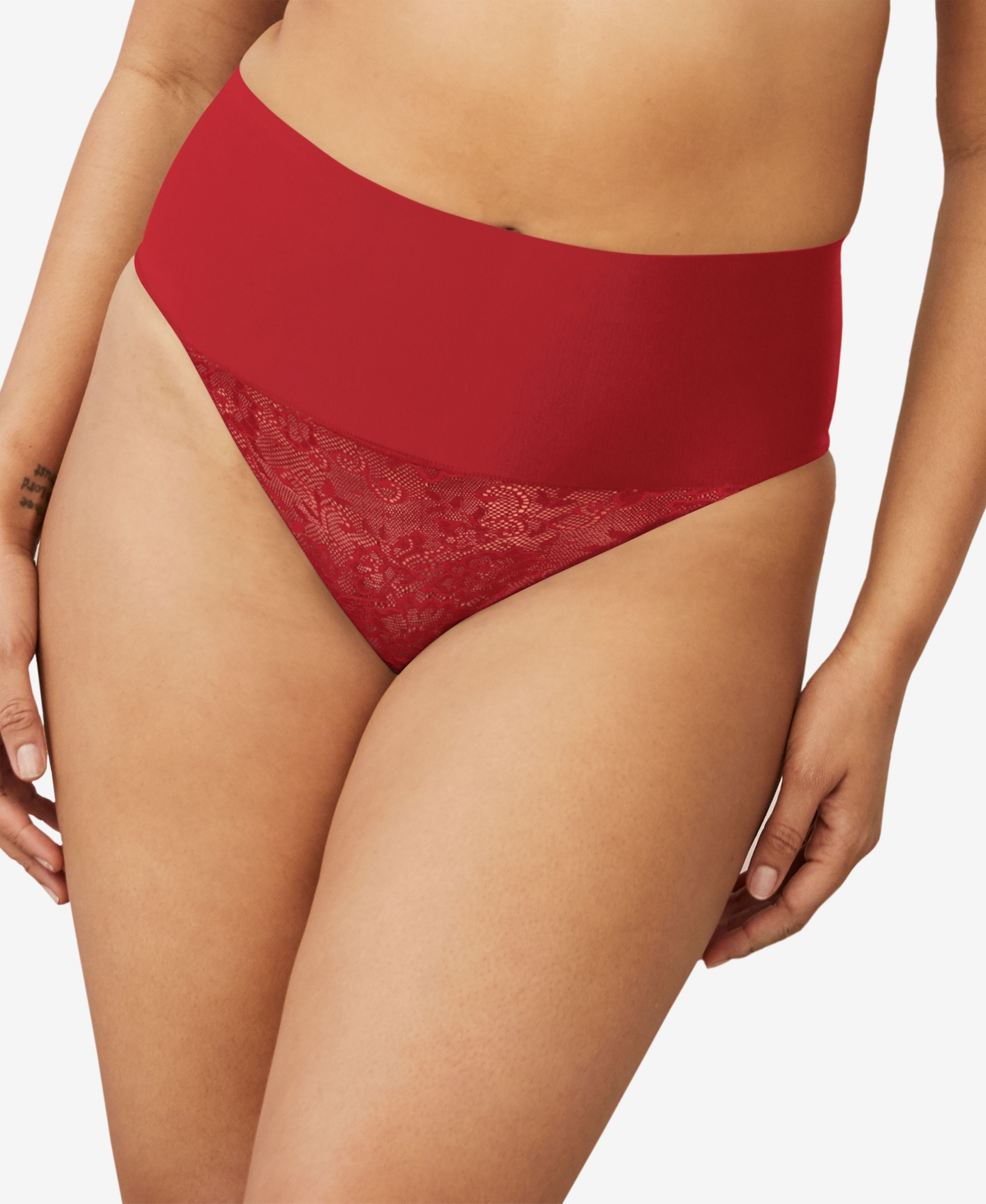 Tame Your Tummy Lace Thong DM0049 - Vintage Car Red