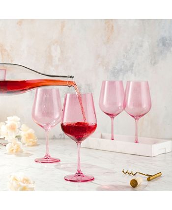 Godinger, Meridian Blush Stemless Wine Glass, Set of 4 - Zola
