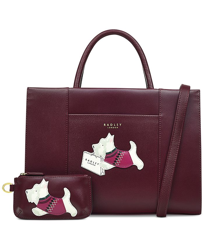 Radley London Holiday Print Leather Ziptop Multiway Triple Compartment