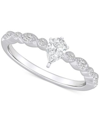 Macy's - Diamond Pear Engagement Ring (3/8 ct. t.w.) in 14k Gold