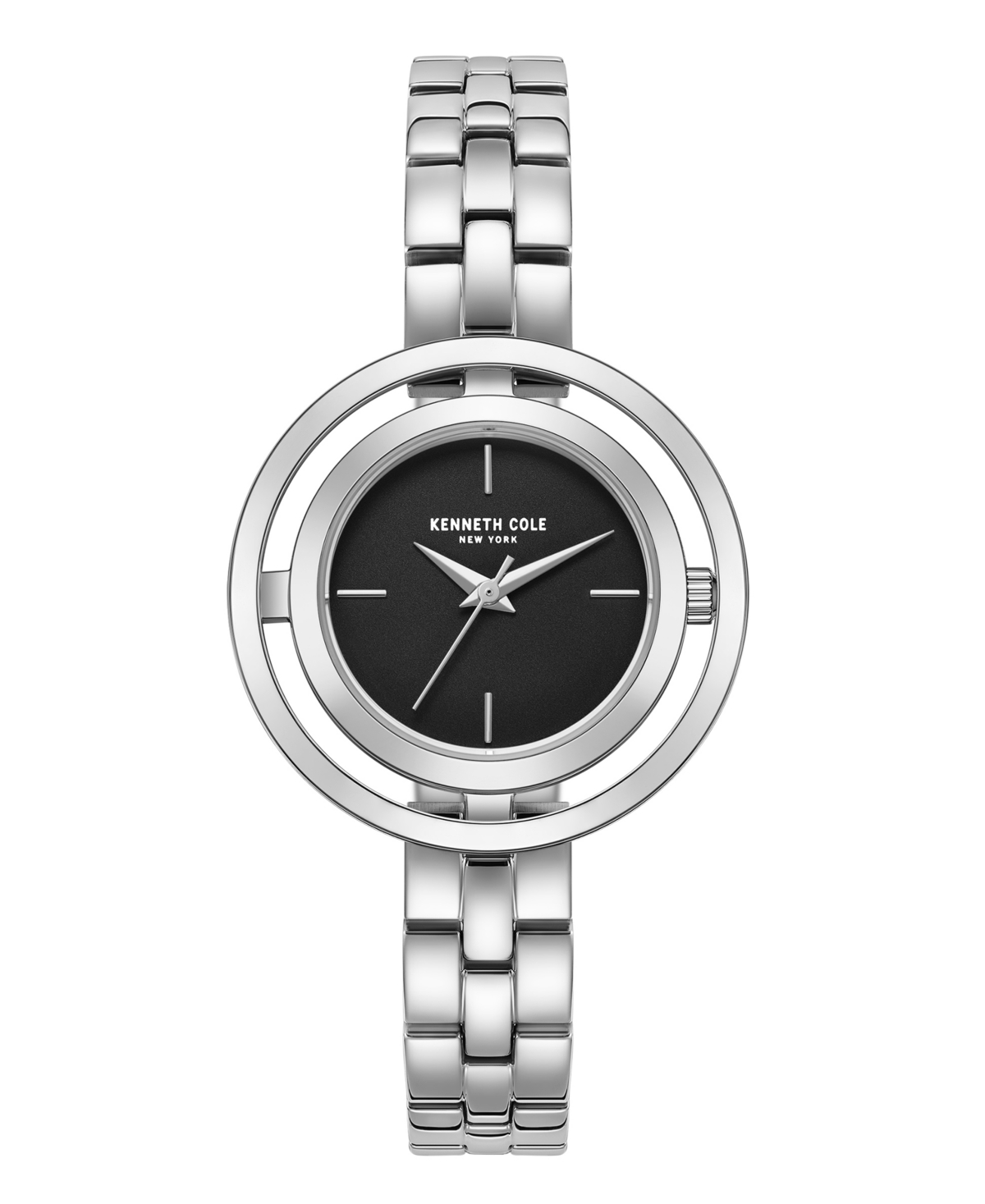 Kenneth Cole New York Women's Transparency Dial Silver-tone Stainless Steel Bracelet Watch 32mm