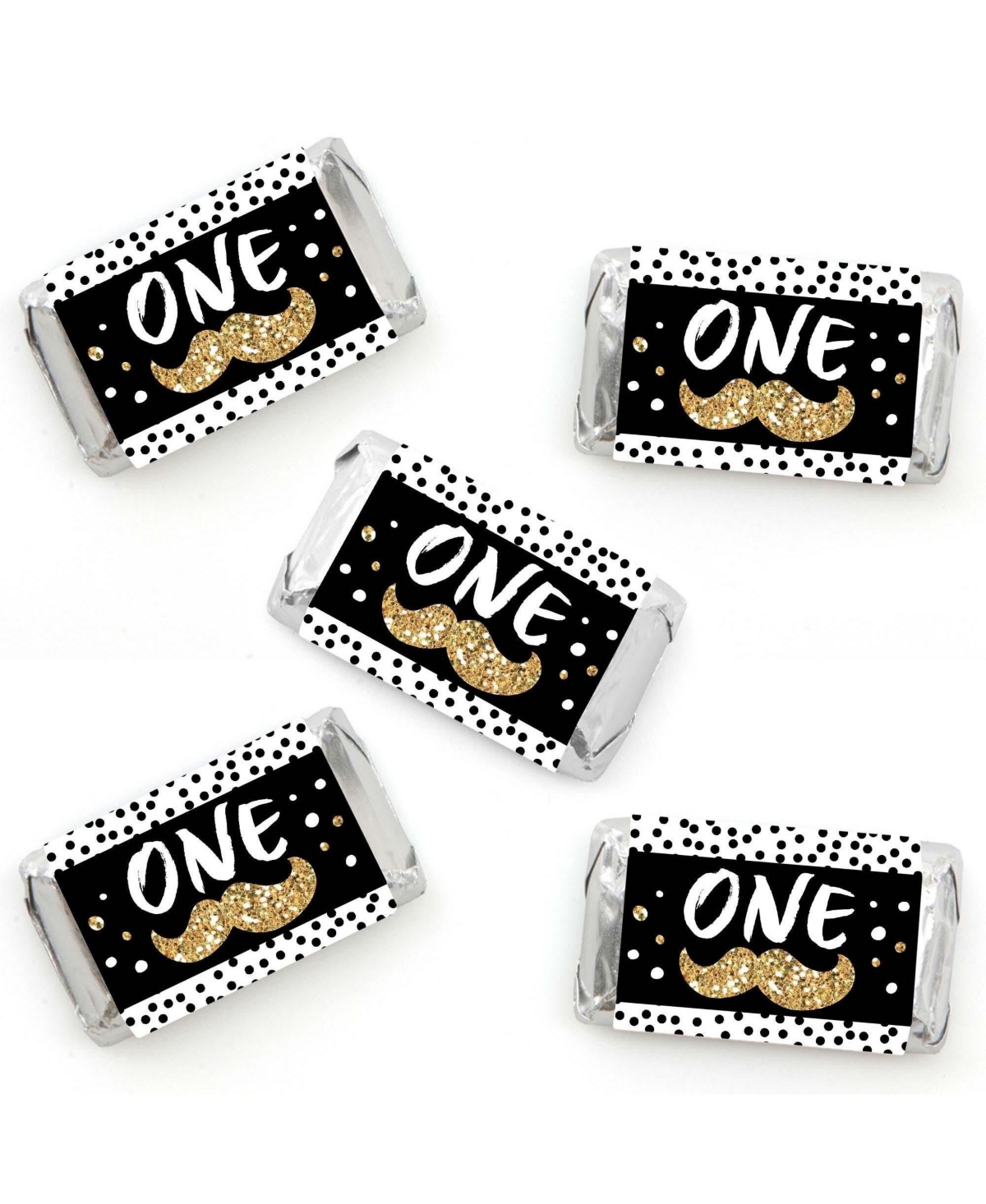 1st Birthday Little Mr. Onederful - Mini Candy Bar Wrapper Party Favors - 40 Ct