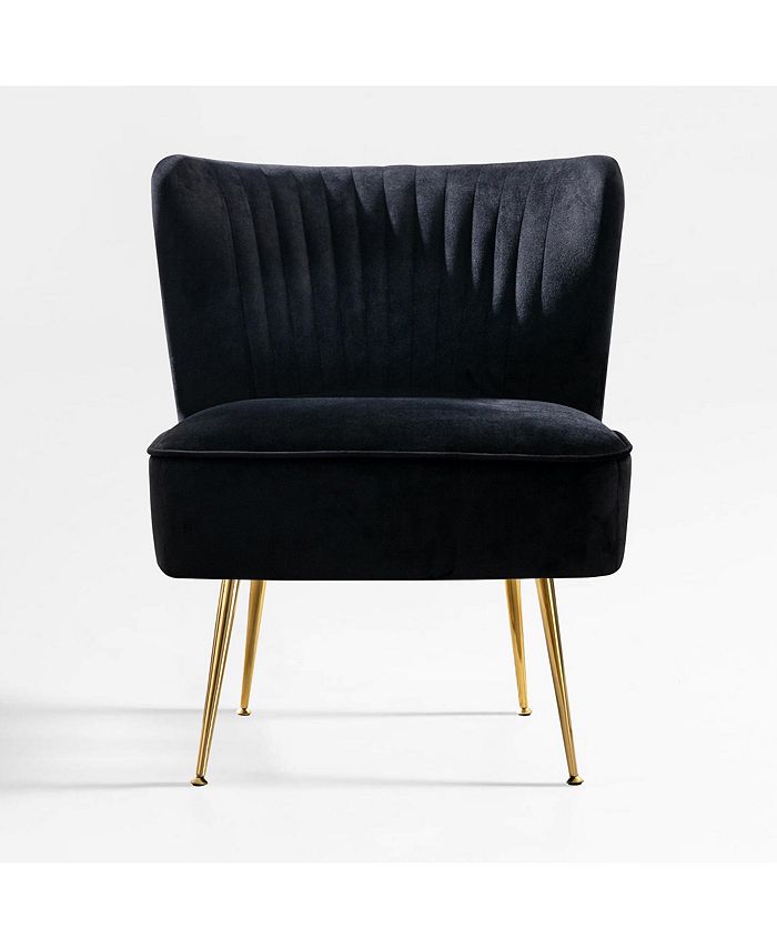 Donna velvet sales accent chair