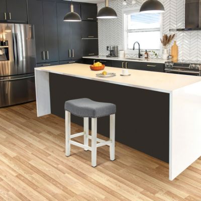 24" Upholstered Saddle Seat Counter Stool