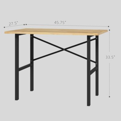 46"L x 28"W Wooden Work Table with X-Shape Bracket for Stability