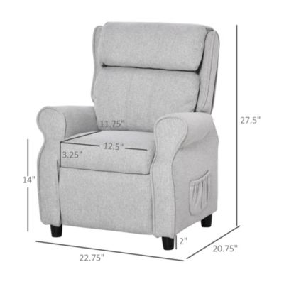 Kids Soft Sofa, Reclining Lounger Armchair w/ Footrest Storage Side Pockets