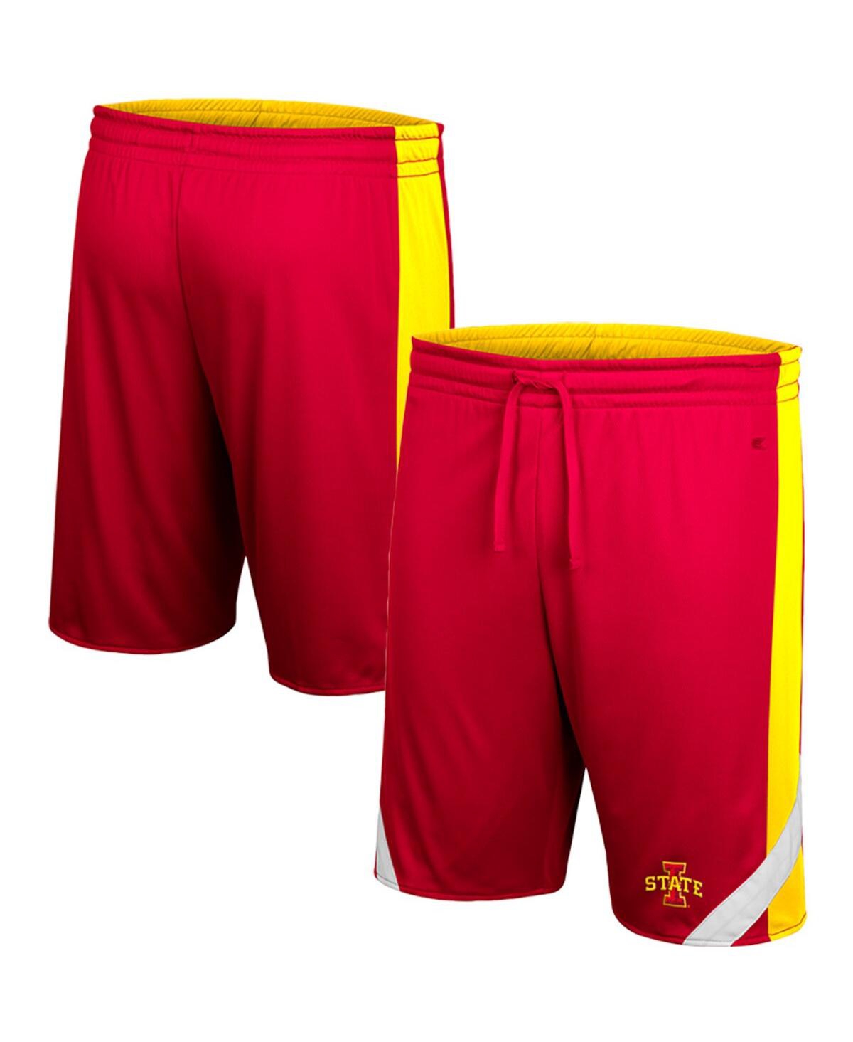 Colosseum Men's  Cardinal, Gold Iowa State Cyclones Am I Wrong Reversible Shorts In Cardinal,gold