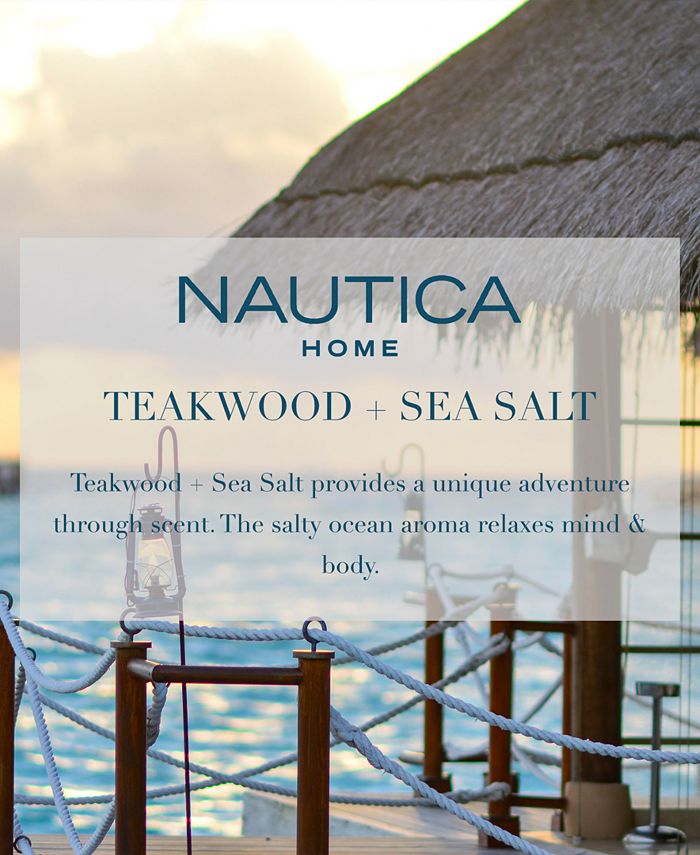 Nautica Teakwood + Sea Salt Scented Candle