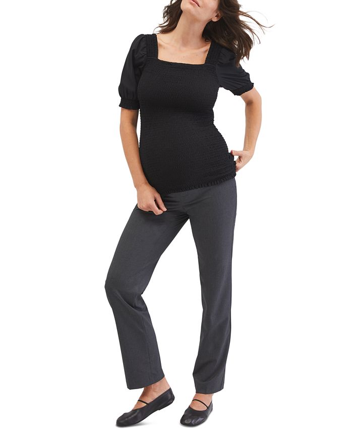 Motherhood Maternity Secret Fit Belly® Suiting Straight-Leg Maternity Pants  - Macy's