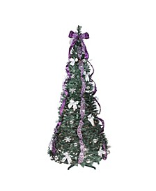 Pre- Lit Pre-decorated Pop - Up Artificial Christmas Tree With Clear Lights, 6'