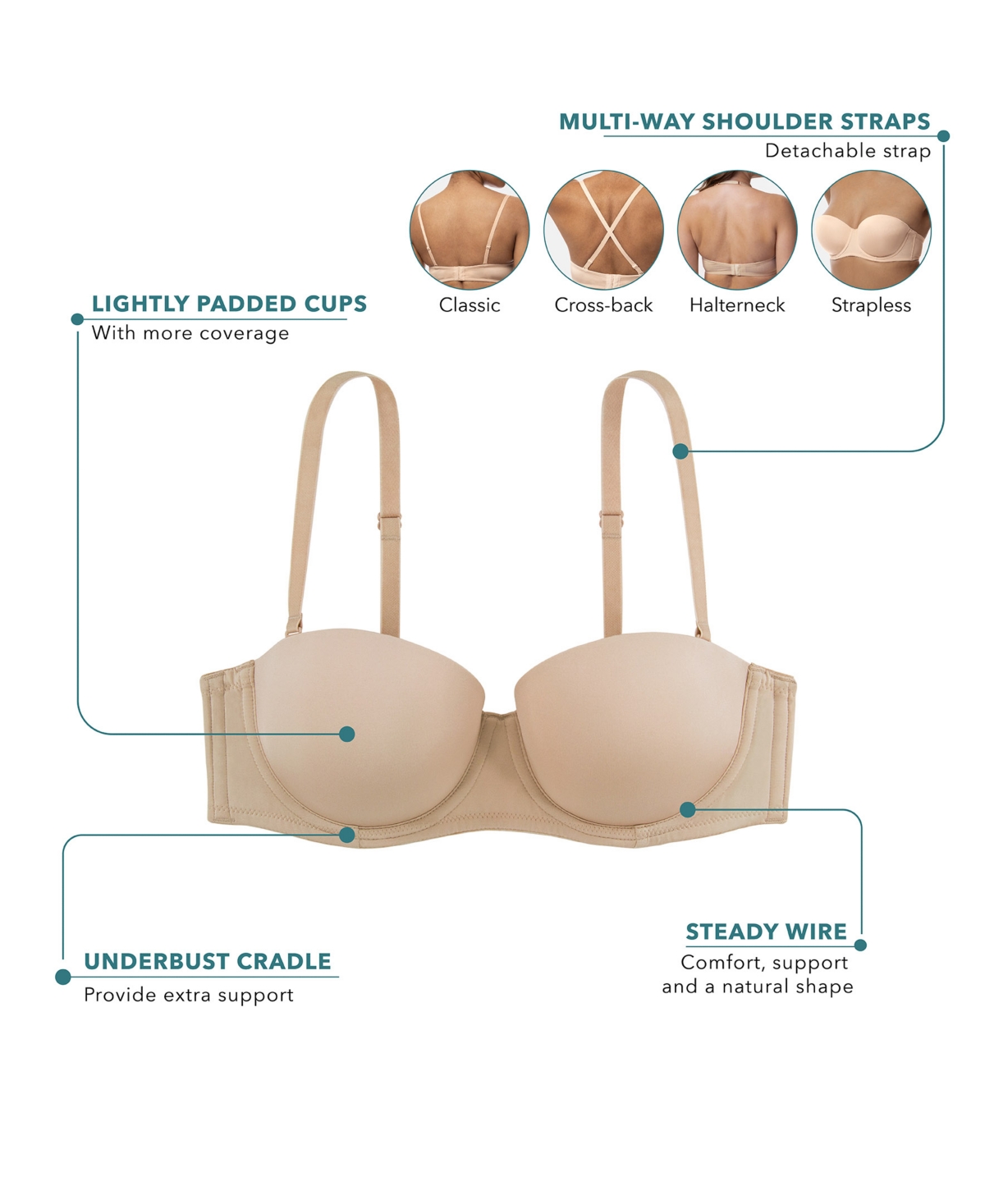 Dorina Women's Michelle Strapless Light Padded Bra