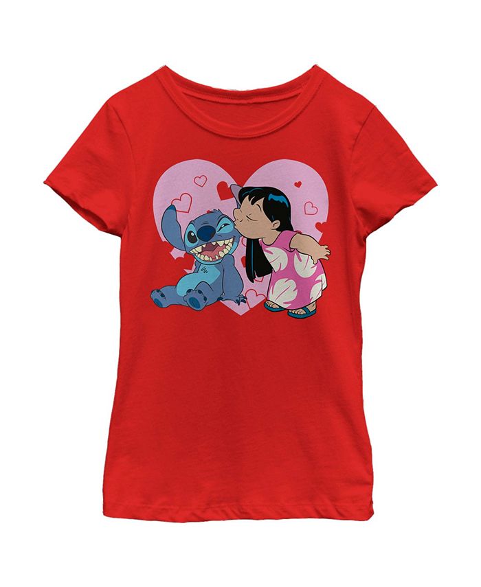 Disney Girl's Lilo & Stitch Valentine's Day Kisses Child T-Shirt - Macy's
