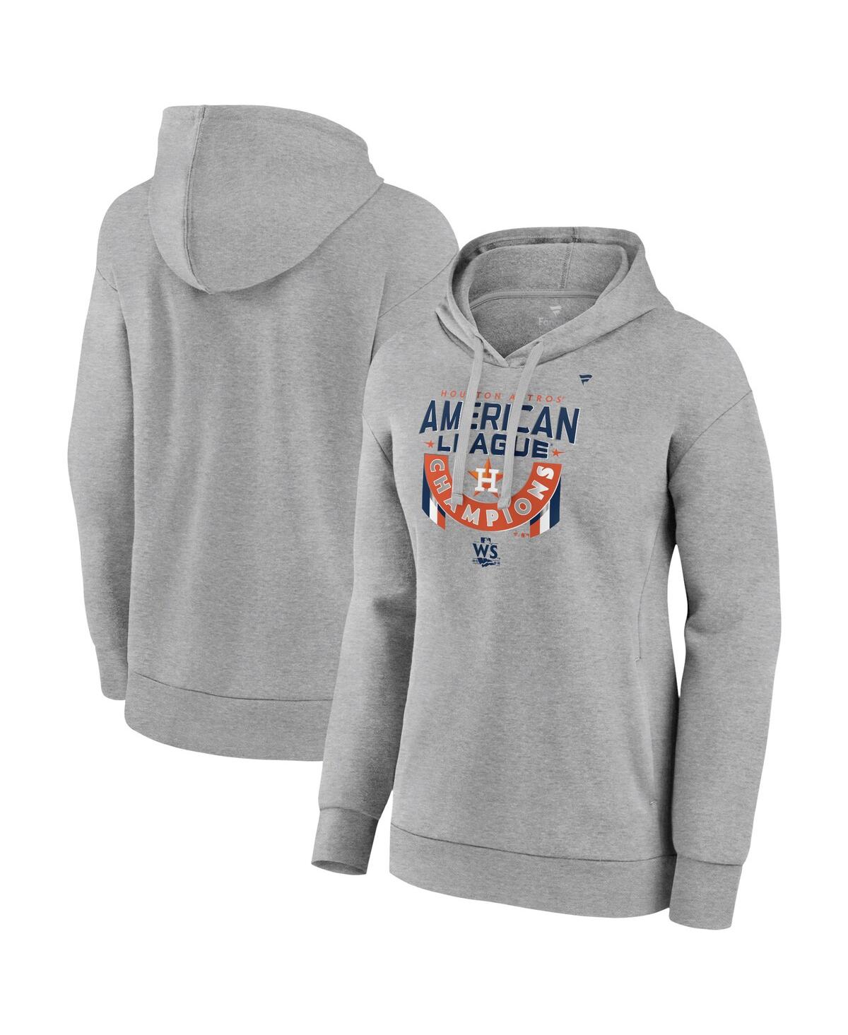 Fanatics Branded Heather Gray Houston Astros 2022 American League Champions Locker Room Pullover Hoo In Heather Gray