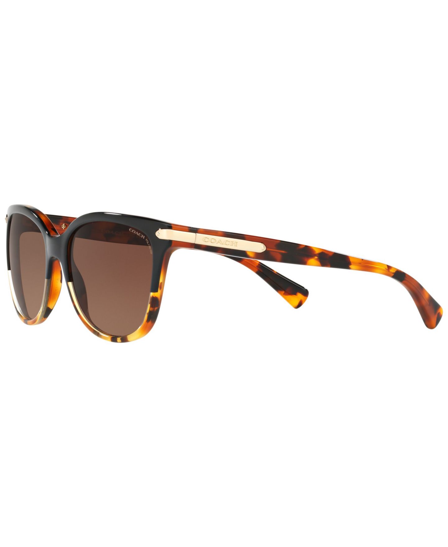 Женские солнцезащитные очки Coach Polarized Polarized Sunglasses, HC8132, цвет: Черепаховый / Коричневый градиентный — фото 5