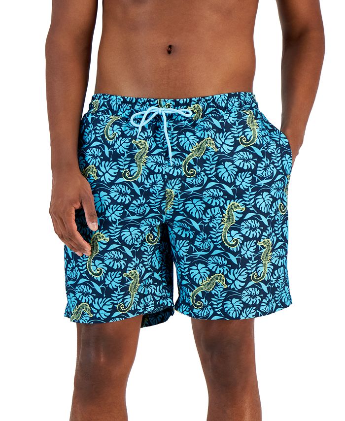 Club Room Men's Quick-Dry Performance Solid 7 Swim Trunks, Created for  Macy's