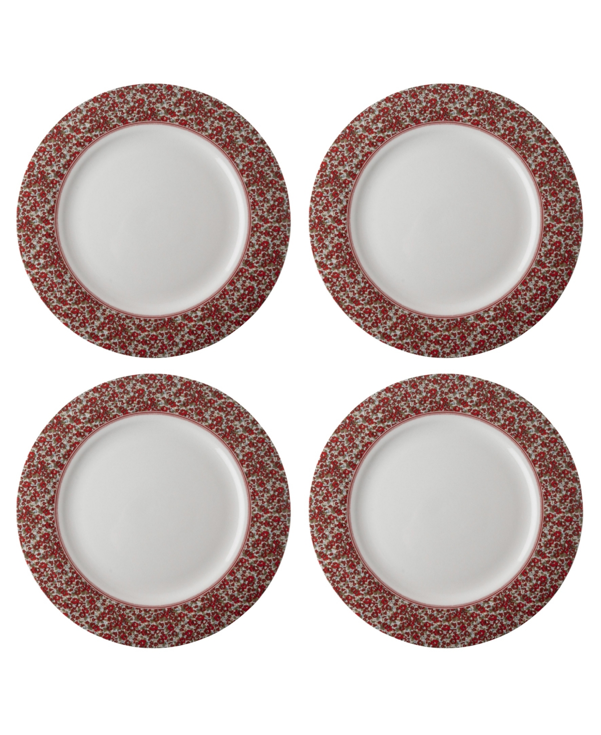 Laura Ashley Plates Stockbridge Collectables Gift Set, 4 Piece In Red