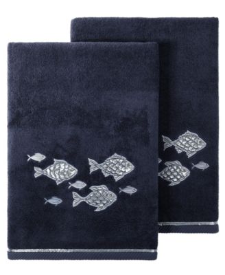 Turkish Cotton Figi Embellished 2-Pc. Bath Towel Set