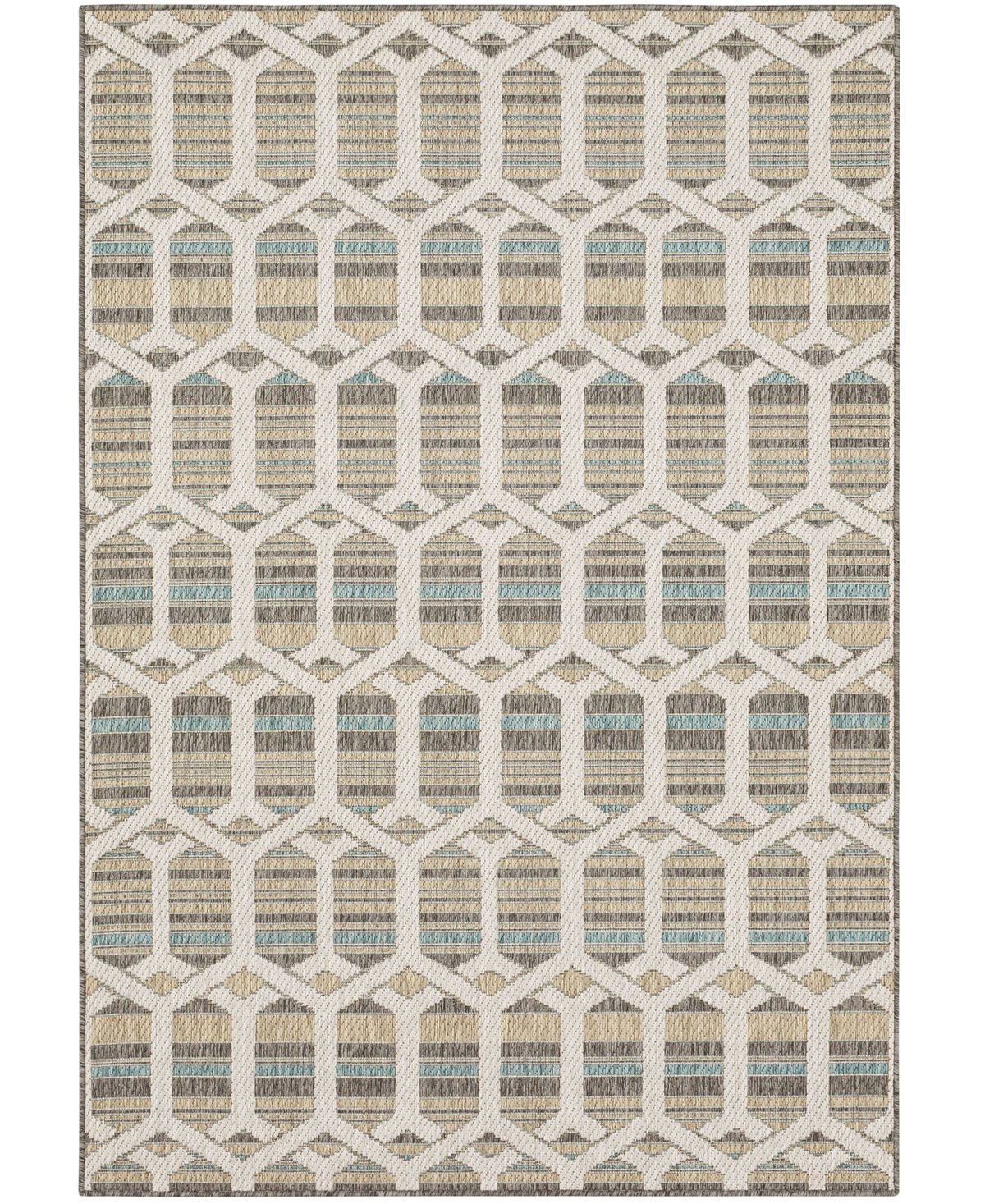 Mohawk Malibu Outdoor Hex Trellis 5'3in x 7'6in Area Rug - Silver
