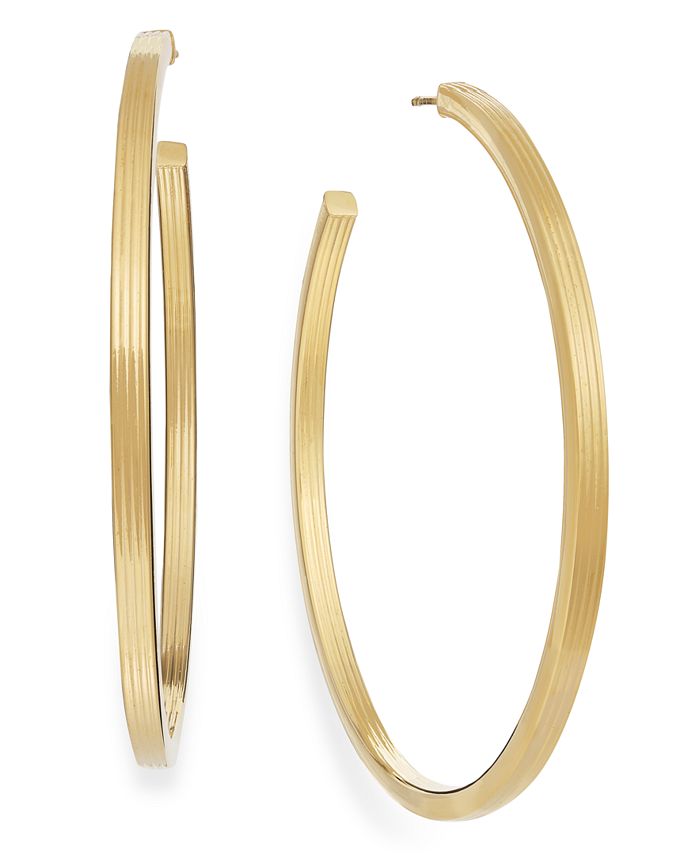 Macy's - Textured C-Hoop Earrings in 14k Gold Vermeil over Sterling Silver