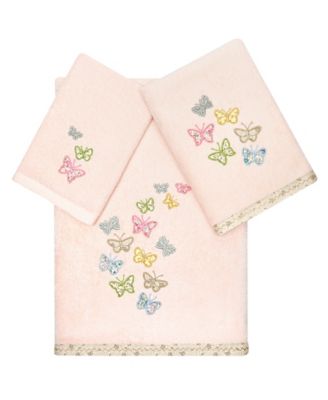 Turkish Cotton Mariposa Embellished 3-Pc. Bath Towel Set