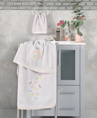 Turkish Cotton Mariposa Embellished 2-Pc. Fingertip Towel Set
