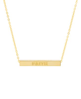 Gold Plated Love, Faith, Believe, Blessed Necklace