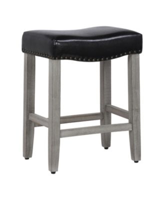 24" Upholstered Saddle Seat Counter Stool (Set of 2)