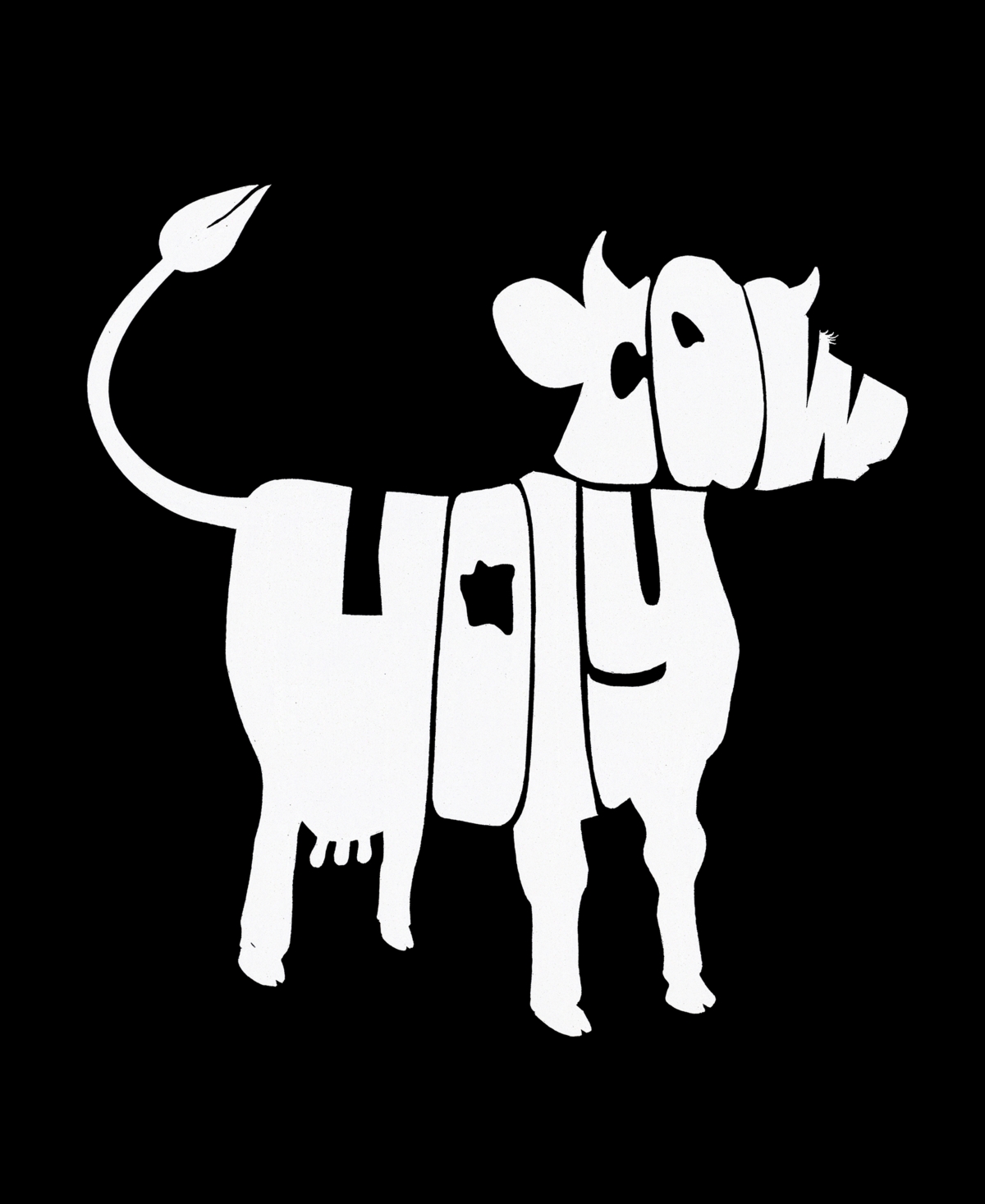 La Pop Art Women's Raglan Holy Cow Word Art T-shirt - White