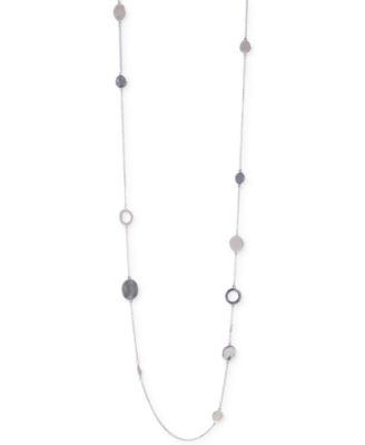 Kenneth Cole - Silver Circle Long Illusion Necklace